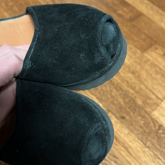 L'Amour Des Pieds Amadour Sandals Wedge Black Suede Ankle Strap Women's 10 - Picture 6 of 9